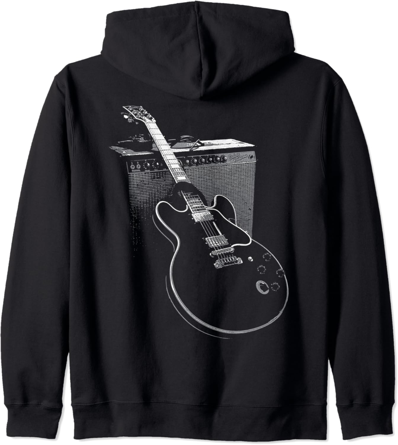 Legendary Blues Guitar and Amp Classic Retro Guitarist Gift Zip Hoodie Clothing